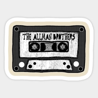 the allman brothers cassette black and white Sticker